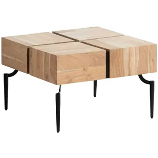 Livetastic Couchtisch Akazie Braun 60 x 60 x 40 cm