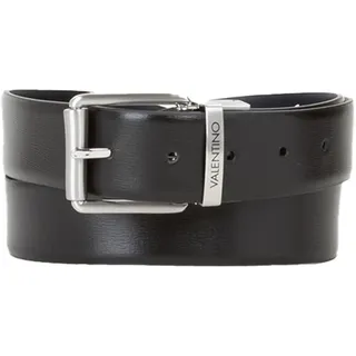 Valentino Leder Gürtel Premium Pin Buckle Belt W115 Nero/Blu schwarz dunkelblau kürzbar wendbar