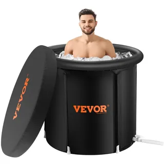 Vevor Eisbadewanne, 80 cm langes Tauchbecken für Kaltwassertherapie für Sportler, tragbares Outdoor-Eisfass-Tauchbecken zur Erholung, 290 l aufblasbare Faltbadewanne mit Abdeckung