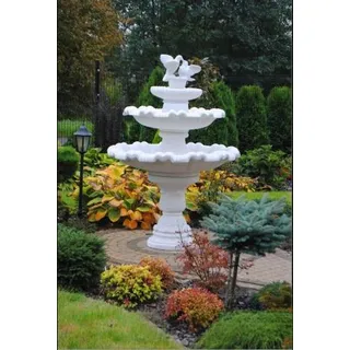 Springbrunnen Garten Teich Brunnen 175cm Steinbrunnen Gartenbrunnen Fontaine Neu - Weiß