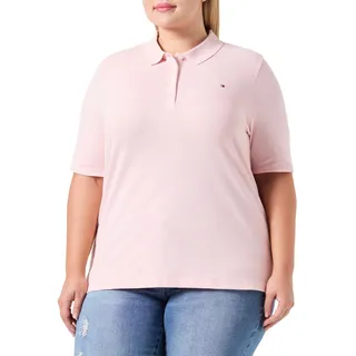 Tommy Hilfiger Damen Poloshirt Kurzarm Curve Regular Pique aus Baumwolle, Rosa (Delicate Pink), 50