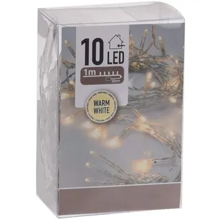 Spetebo LED Lichterkette warm weiß mit Timer - 1 m Länge mit 10 LED - Weihnachts Beleuchtung für Innen - Indoor Weihnachten Advent Winter Tisch Fenster Deko Batterie betrieben