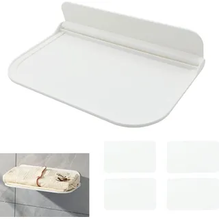 Faltbare Badewannenablage - ohne Bohren - inklusive selbstklebendem Wandregal für Badezimmer und Schlafzimmer 30 x 20 cm 1 Stück