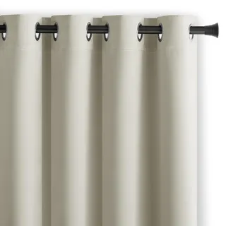 RESTILO Blackout Vorhang 140x175 cm Creme 1 St. Ösenschal Verdunkelungsvorhang Blickdicht Fensterdekoration Dekoschal Dekorvorhang Blackout