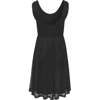 Spitzenkleid LASCANA "mit breiten Trägern und tiefem Rundhalsausschnitt", Damen, Gr. 42, N-Gr, schwarz, Spitze, Obermaterial: 98% Polyamid, 2% Elasthan. Futter: 95% Viskose, 5% Elasthan, unifarben, festlich, figurumspielend ca. Mitte Oberschenkel, Rundhals, Kleider Spitzenkleid, elegantes Sommerkleid, Partykleid, Festkleid, Cocktailkleid, festlich