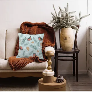 queence Dekokissen »Vögel im Winter« Dekokissen mit HD Premium Druck Weihnachten, bunt