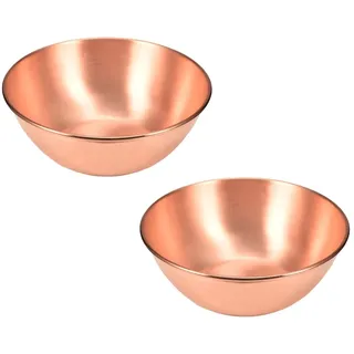 YINOX 99% reine Kupfer Suppenschüssel, traditionelle orientalische reine Kupfer Lamian Nudeln Schüssel, geeignet zum Mischen von Eiern, Salat, Meeresfrüchten und Lebensmitteln (2)