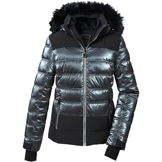 Skijacke KILLTEC "KSW 314 WMN SKI QLTD JCKT", Damen, Gr. 40, schwarz, Obermaterial: 100% Polyamid;Obermaterial 2: 92% Polyester, 8% Elasthan;Futter: 100% Polyester;Füllung: 100% Polyester, Jacken Skijacke, Steppjacke m. abzipp. Kapuze u Schneefang, winddicht, wasserabweisend