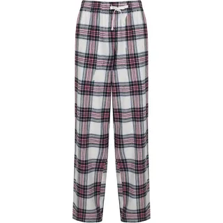 SF Damen Karomuster Lounge Hose PC3383 (XS) (Weiß/Pink) - Weiß