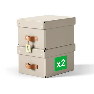 Leitz Aufbewahrungsbox 20 x 26 x 15 cm 2-tlg. beige