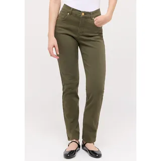 Straight-Jeans ANGELS "CICI", Damen, Gr. 40, Länge 28, grün (khaki used), Denim/Jeans, Obermaterial: 93% Baumwolle, 5% Polyester, 2% Elasthan, slim fit, Jeans Straight-Jeans, Straight-Schnitt, Slim fit Passform, aus Baumwollmischung