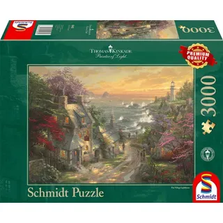 Schmidt Spiele 59482 Thomas Kinkade, Dörfchen am Leuchtturm, 3000 Teile