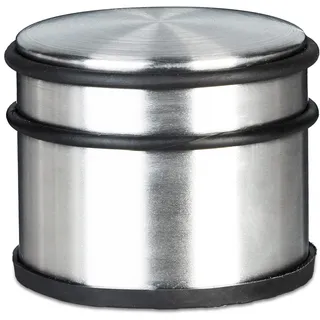 Relaxdays Türstopper Edelstahl, Für Fenster und Türen, Groß, Gummi-Schutz, Für schwere Türen, HBT: ca. 7,5 x 9,5 x 9,5 cm,