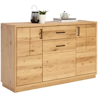 Linea Natura Sideboard , Eichefarben, Wildeiche , Metall , Wildeiche , furniert, massiv , 3 Fächer , 1 Schubladen , 140x88x40 cm , Beimöbel erhältlich, stehend , Holzmöbel, Kommoden Holz, Sideboards Holz