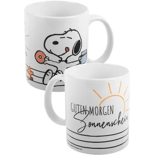 The Peanuts Tasse Snoopy - Sonnenschein - Kaffeetasse Becher Kaffeebecher aus Keramik 320 ml