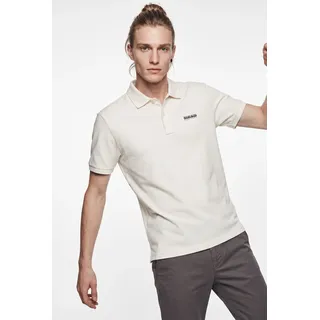 Napapijri Poloshirt "E-SMALL BOX" Kurzarm-Design, mit Polokragen, aus Baumwolle, beige dimity