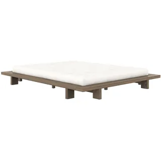 Karup Design »JAPAN BED Bodenbett, Holzrahmen, Futonbett, Jugendbett, Holzbett«, Massivholzbett mit Lattenrost, Kiefer massiv, Doppelbett ohne Kopfteil