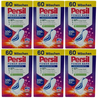 Persil POWER BARS 6 x 60 Stück COLOR Waschmittel - ab 20° wirksam - 60 WL