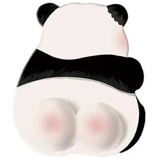 LGWJHCY Panda Mousepad, Mauspads Pad Handballenauflage, Panda Hat den Rücken Gekehrt, Tiermotiv Mauspad mit Gel-Handgelenkauflage, Material Gummi, Rutschfestes Design