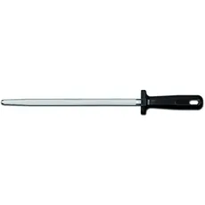 Sanelli Ambrogio Supra Messerschärfer, rund, verchromt, ergonomischer Griff aus Polypropylen, schwarz, Edelstahl