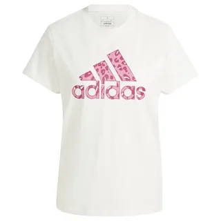 Adidas Damen Animal Print Graphic Tee T-Shirt, Off White, S