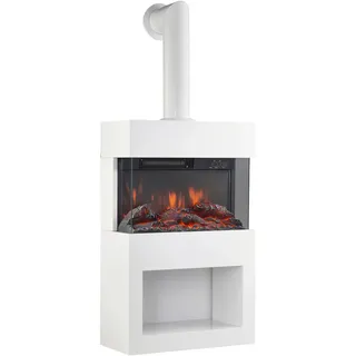 Elektrokamin , Weiß , Metall, Glas , 48.0x117.2x21.7 cm , Fernbedienung, Flammeneffekt separat schaltbar, Überhitzungsschutz, Thermostat, Dimmer , Elektrogeräte, Heizgeräte, Elektrokamine