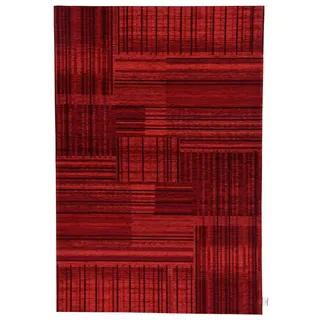 Tom Tailor HOME Teppich »Stripy Pat« rechteckig 5 mm Höhe Flachgewebe, modernes Patchworkdesign, gestreift, Chenille, Wohnzimmer, rot