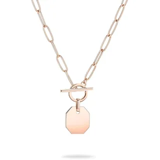 Liebeskind Berlin Kette mit Anhänger The T-Bar Plate roségold / Edelstahl