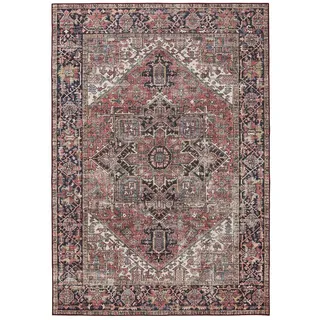 benuta Basic Waschbarer Teppich George - Multicolor/Beige 160x230 cm - Kunstfaser - Rechteckig & im Style: Vintage, Elegant, Retro - Pflegeleicht für Wohnzimmer Schlafzimmer