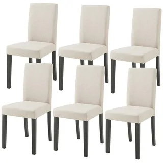[en.casa] Esszimmerstuhl Hamburg Textil beige 6er Set