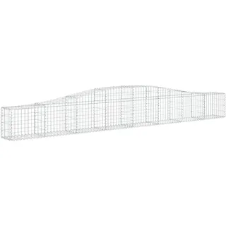 vidaXL Gabione mit Hochbogen 400x30x40/60 cm Verzinktes Eisen - Silber