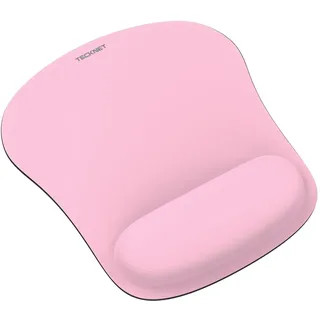 TECKNET Mauspad mit Gelkissen, Memory Foam Mousepad Ergonomisches Wasserdicht Komfort Mausmatte mit Handgelenkpolster Handauflage für Alle Maus Offfice Heim Computer Laptop, Pink