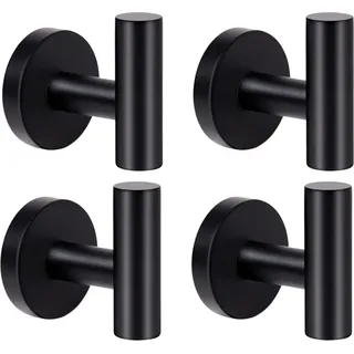 Badezimmerhaken, Set mit 4 Kleiderbügeln, schwarze LOFT-Halle