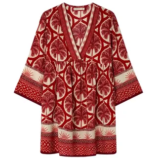 Women'secret Damen Túnica Corta Tropical Roja Beachwear, RED Print, S