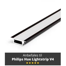 Light Solutions Aluminum Profile - Model G for Philips Hue and Lifx - Black
