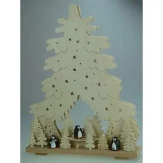 schwibbola holzkunst aus dem erzgebirge Schwibbogen Weihnachtstanne mit Schneemann Größe =44x51cm NEU Lichterbogen