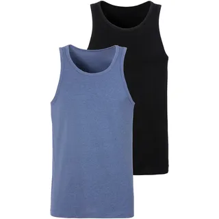 John Devin Tanktop Packung, 2 Stk. in schöner Melange-Optik, blau