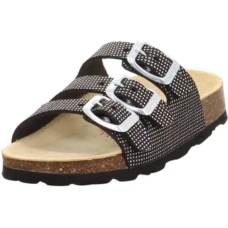 Fussbettpantoffel Schwarz/Silber 24 EU