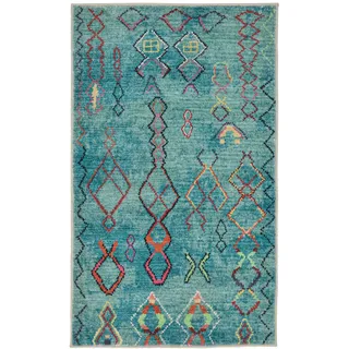 Gino Falcone Badteppich Ariella Türkis 70x120 cm , Textil , Abstrakt , Rechteckig , 70x120 cm , Heimtextilien, Badtextilien, Badematten