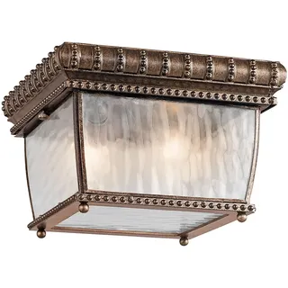 Deckenleuchte in Bronze Glas Metall außen IP44 Vintage edel LUCRETIA Außenlampe