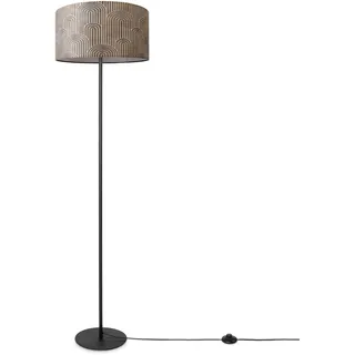 Paco Home Stehlampe »Luca Pillar«, Leuchtmittel E27   ohne Leuchtmittel, Mit Stoffschirm Stehlampe Wohnzimmer Leselampe Modern Vintage E27, schwarz