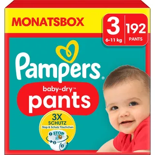 Pampers Windeln Pants Größe 3 (6-11kg) Baby-Dry 192 Stück