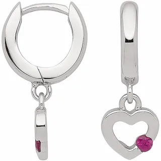 Adelia ́s Paar Creolen »925 Silber Ohrringe Creolen mit Zirkonia Ø 11,6 mm«, pink