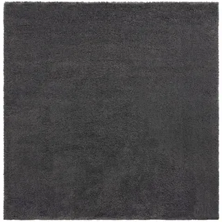 Shaggy , Grau, Dunkelgrau , Textil , Uni , quadratisch , 200x200 cm , Reach, AZO-frei , für Fußbodenheizung geeignet, in verschiedenen Größen erhältlich, schmutzabweisend, pflegeleicht , Teppiche und Böden, Teppiche, Hochflorteppiche & Shaggys