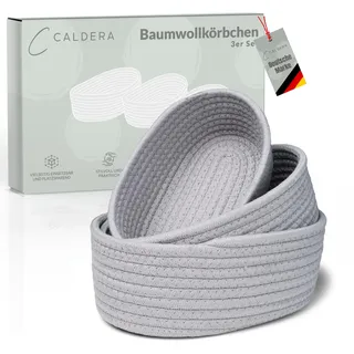 CALDERA® Elegante Körbchen im 3er-Set als Wickeltisch Organizer, perfektes Wickeltisch Zubehör für junge Familien, stilvolle kleine Körbe als Wickelkommode Organizer, Utensilo für Wickelartikel