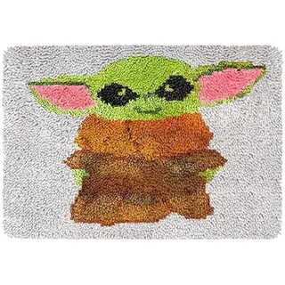 ROCKY&CHAO Knüpfteppich-Set, DIY-Knüpfhaken,Teppichherstellungsset für Erwachsene und Kinder, Kreuzstich-Set, Teppichherstellung, Kissen Handarbeit für Anfänger, Heimdekoration, 50 * 38 cm