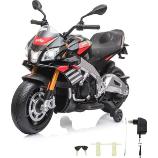 Ride-on Aprilia Tuono V4 1100 RR Italy Design 12V - Schwarz, Weiß