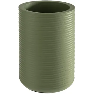 APS 36124 Beton Flaschenkühler geriffelt - mit möbelschonender Unterseite - für 0,7-1,5 Liter-Flaschen - Ø 13/10 cm, Höhe 19,5 cm, grün