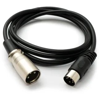 System-S Audio Kabel 150 cm XLR 3 polig Stecker zu Audio DIN 5 polig Stecker Adapter in Schwarz
