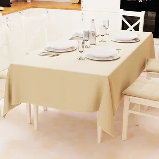 PETTI Artigiani Italiani - Tischdecke, Tischdecke, Baumwolle Küchentischdecke Einfarbig Design Sand X24 Sitze (140 x 450 cm) 100% Made in Italy